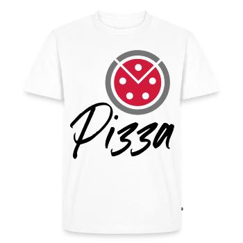 pizza - Men's Premium Organic T-Shirt - white - Front - Nico (187cm)