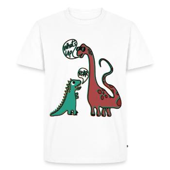 Dinosaurs Tyrannosaurus and Brachiosaurus - Men's Premium Organic T-Shirt - white - Front - Nico (187cm)