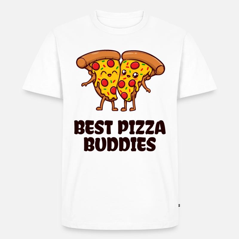 Pizza Buddy Beste Freunde Statement - Männer Premium Bio T-Shirt - Weiß