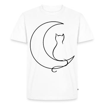 Chat de lune - T-shirt Premium bio Homme - blanc - Devant - Nico (187cm)