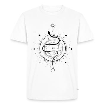 Snakes Moon Phases Occult Wiccan Goth Clothes - Men's Premium Organic T-Shirt - white - Front - Nico (187cm)