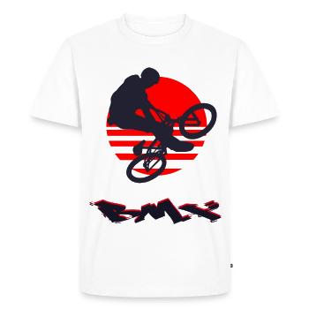 Le BMX - T-shirt Premium bio Homme - blanc - Devant - Nico (187cm)