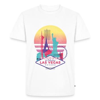 Las Vegas - Men's Premium Organic T-Shirt - white - Front - Nico (187cm)