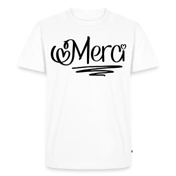 Merci - T-shirt Premium bio Homme - blanc - Devant - Nico (187cm)