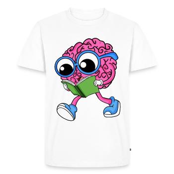 Cerveau en lecture - T-shirt Premium bio Homme - blanc - Devant - Nico (187cm)