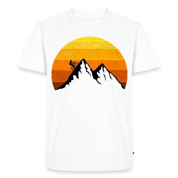 Road bike, mountain, sunset, bike, mountain tour - Men's Premium Organic T-Shirt - white - Front - Nico (187cm)