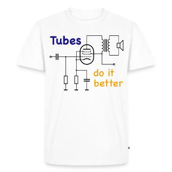 Vacuum Tubes do it better - Men's Premium Organic T-Shirt - white - Front - Nico (187cm)