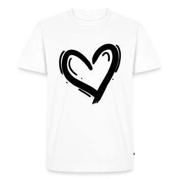 Coeur Noir - T-shirt Premium bio Homme - blanc - Devant - Nico (187cm)