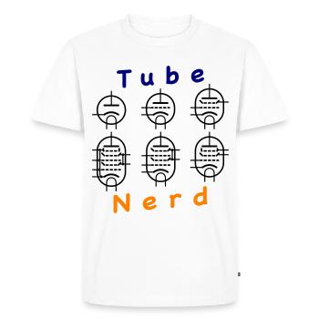 Vacuum Tube Nerd - Men's Premium Organic T-Shirt - white - Front - Nico (187cm)