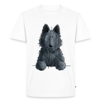 Happy Groenendael I Dog Head I Comic - Men's Premium Organic T-Shirt - white - Front - Nico (187cm)