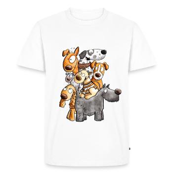 Drôle de chien équipe I Drôle de chien motif I chien - T-shirt Premium bio Homme - blanc - Devant - Nico (187cm)