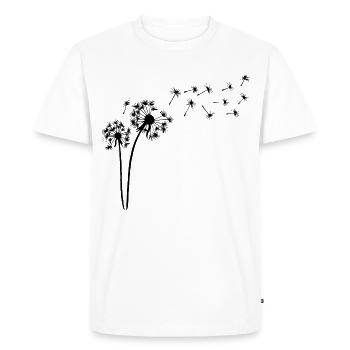 Fleur de pissenlit noir - T-shirt Premium bio Homme - blanc - Devant - Nico (187cm)