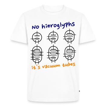 No hieroglyphs, it's vacuum tubes - Men's Premium Organic T-Shirt - white - Front - Nico (187cm)