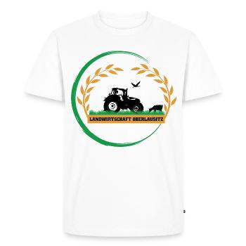 Logo - Männer Premium Bio T-Shirt - Weiß - Vorne - Nico (187cm)