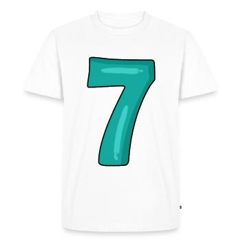 Number 7 - Men's Premium Organic T-Shirt - white - Front - Nico (187cm)