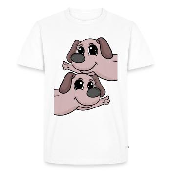 Chiens chiens - T-shirt Premium bio Homme - blanc - Devant - Nico (187cm)