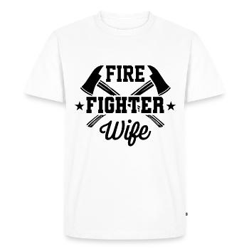 Épouse des pompiers - T-shirt Premium bio Homme - blanc - Devant - Nico (187cm)