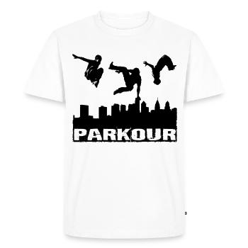 Parkour - T-shirt Premium bio Homme - blanc - Devant - Nico (187cm)