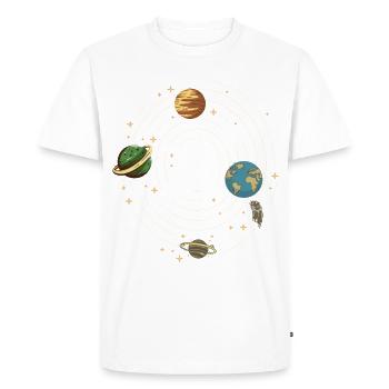 Planète - T-shirt Premium bio Homme - blanc - Devant - Nico (187cm)