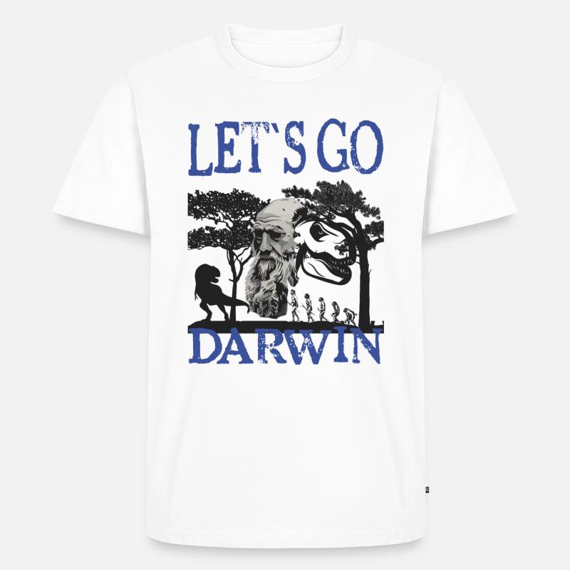 Charles Darwin Evolution textile gift idea - Men's Premium Organic T-Shirt - white