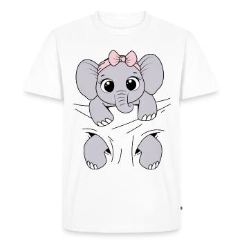 Bébé Éléphant Porter Animal Drôle Bébé Éléphant - T-shirt Premium bio Homme - blanc - Devant - Nico (187cm)