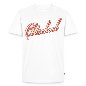 newschool oldschool hip hop roots roots school - T-shirt Premium bio Homme - blanc - Devant - Nico (187cm)