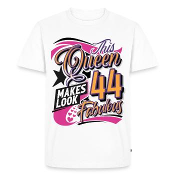 44th birthday 44 years Queen Women Women - Men's Premium Organic T-Shirt - white - Front - Nico (187cm)