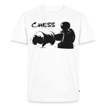 Pion d’échecs et roi - T-shirt Premium bio Homme - blanc - Devant - Nico (187cm)