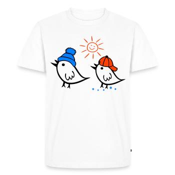 Sparrow, Sun, Spring - Men's Premium Organic T-Shirt - white - Front - Nico (187cm)