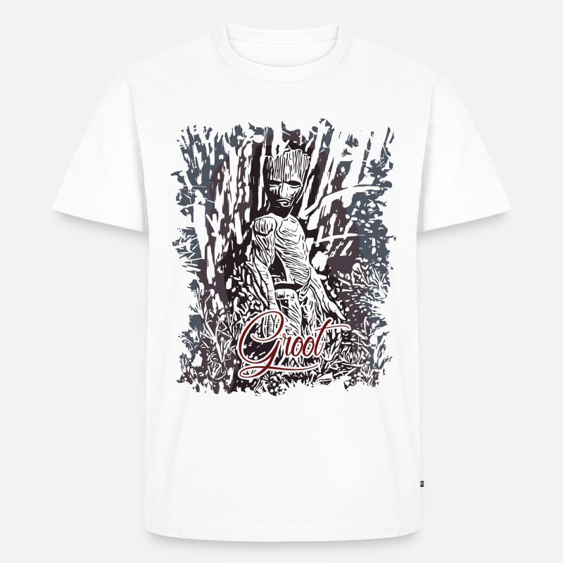Wurzelmännlein Groot - Männer Premium Bio T-Shirt - Weiß