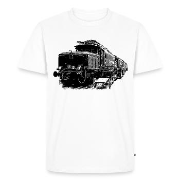 E94 Locomotive Train The Crocodile - Men's Premium Organic T-Shirt - white - Front - Nico (187cm)