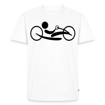 Lie handbike. Recumbent bike for wheelchair users # - Men's Premium Organic T-Shirt - white - Front - Nico (187cm)