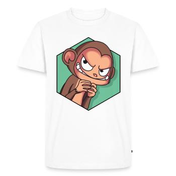 Singe rusé | Drôle de singe - T-shirt Premium bio Homme - blanc - Devant - Nico (187cm)