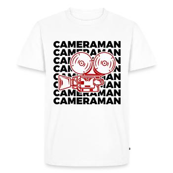 Cameraman - Men's Premium Organic T-Shirt - white - Front - Nico (187cm)