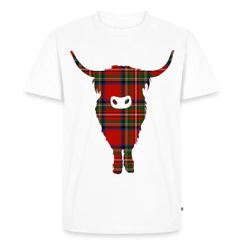 Tartan Highland Coo - T-shirt Premium bio Homme - blanc - Devant - Nico (187cm)