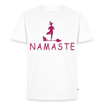 Sorcière de Yoga - T-shirt Premium bio Homme - blanc - Devant - Nico (187cm)
