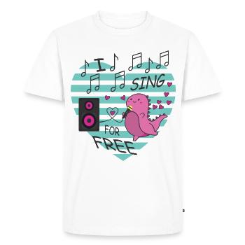 Je chante gratuitement - T-shirt Premium bio Homme - blanc - Devant - Nico (187cm)