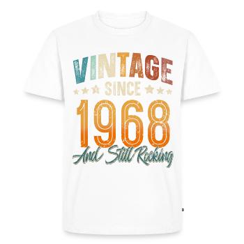 1968 Année de naissance Anniversaire Année de construction Millésime - T-shirt Premium bio Homme - blanc - Devant - Nico (187cm)