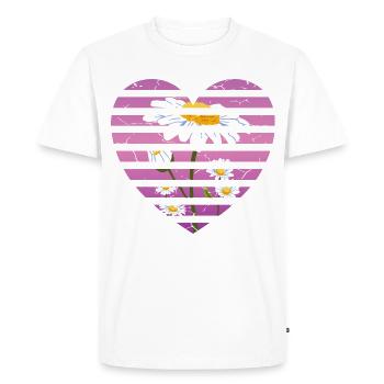 J’adore les tournesols - T-shirt Premium bio Homme - blanc - Devant - Nico (187cm)
