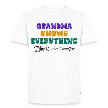 Vieille femme Cool Déclaration Grand-mère Grand-mère Senior - T-shirt Premium bio Homme - blanc - Devant - Nico (187cm)