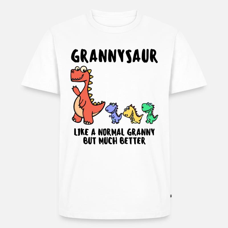 Oma Großmutter Dinosaurier Lustig Statement - Männer Premium Bio T-Shirt - Weiß