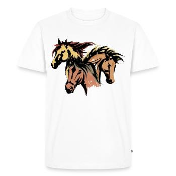 Chevaux Étalon Islandais Chevaux Cheval Amour Islandens - T-shirt Premium bio Homme - blanc - Devant - Nico (187cm)