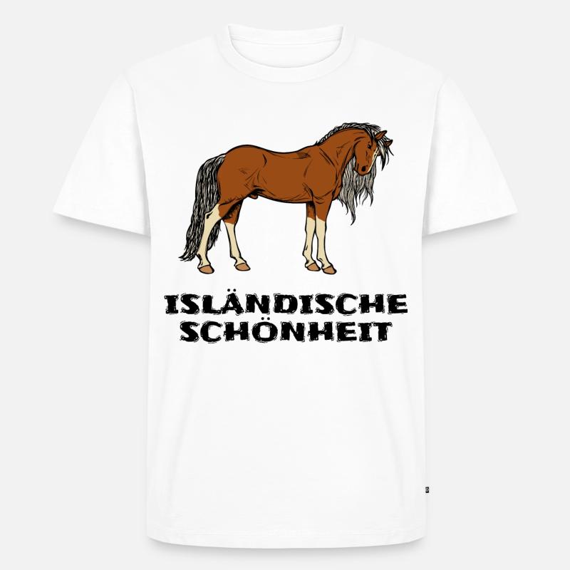 Isländer Pferde Statement Islandpferde Pferdenarr - Männer Premium Bio T-Shirt - Weiß