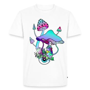 Magic Mushrooms Psychedelic Art - Men's Premium Organic T-Shirt - white - Front - Nico (187cm)