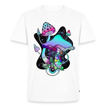 Magic Mushroom Eye Psychedelic Mushroom Art - Men's Premium Organic T-Shirt - white - Front - Nico (187cm)