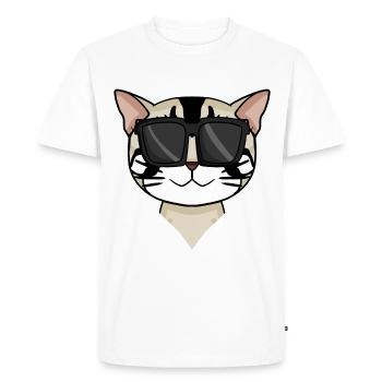 American Shorthair Cat avec lunettes de soleil - T-shirt Premium bio Homme - blanc - Devant - Nico (187cm)