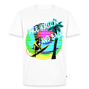 Une fois l’horizon et le retour Surfer Palme - T-shirt Premium bio Homme - blanc - Devant - Nico (187cm)