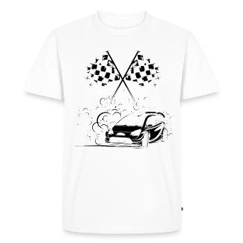 Racing Cars Rally Drift Symbol Icon Graphic - T-shirt Premium bio Homme - blanc - Devant - Nico (187cm)