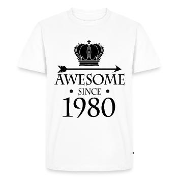 Born in 1980 - Fantastic since 1980 - Men's Premium Organic T-Shirt - white - Front - Nico (187cm)