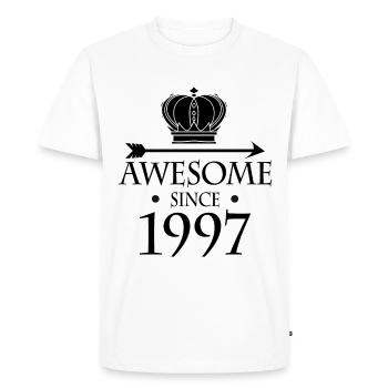Né en 1997 - Fantastique depuis 1997 - T-shirt Premium bio Homme - blanc - Devant - Nico (187cm)